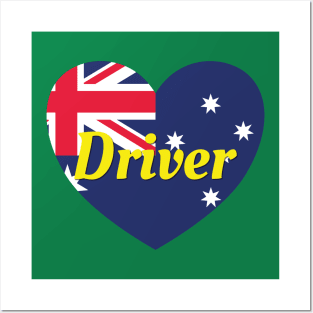 Driver NT Australia Australian Flag Heart Posters and Art